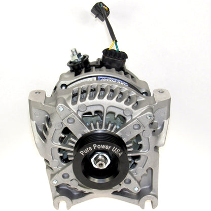 320 Amp Custom High Output Alternator Replaces 3G models with half moon regulator connector 6 Groove Pulley