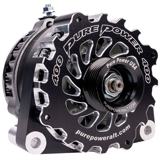 400 AMP Billet Black Custom High Output Alternator OEM Built in the USA